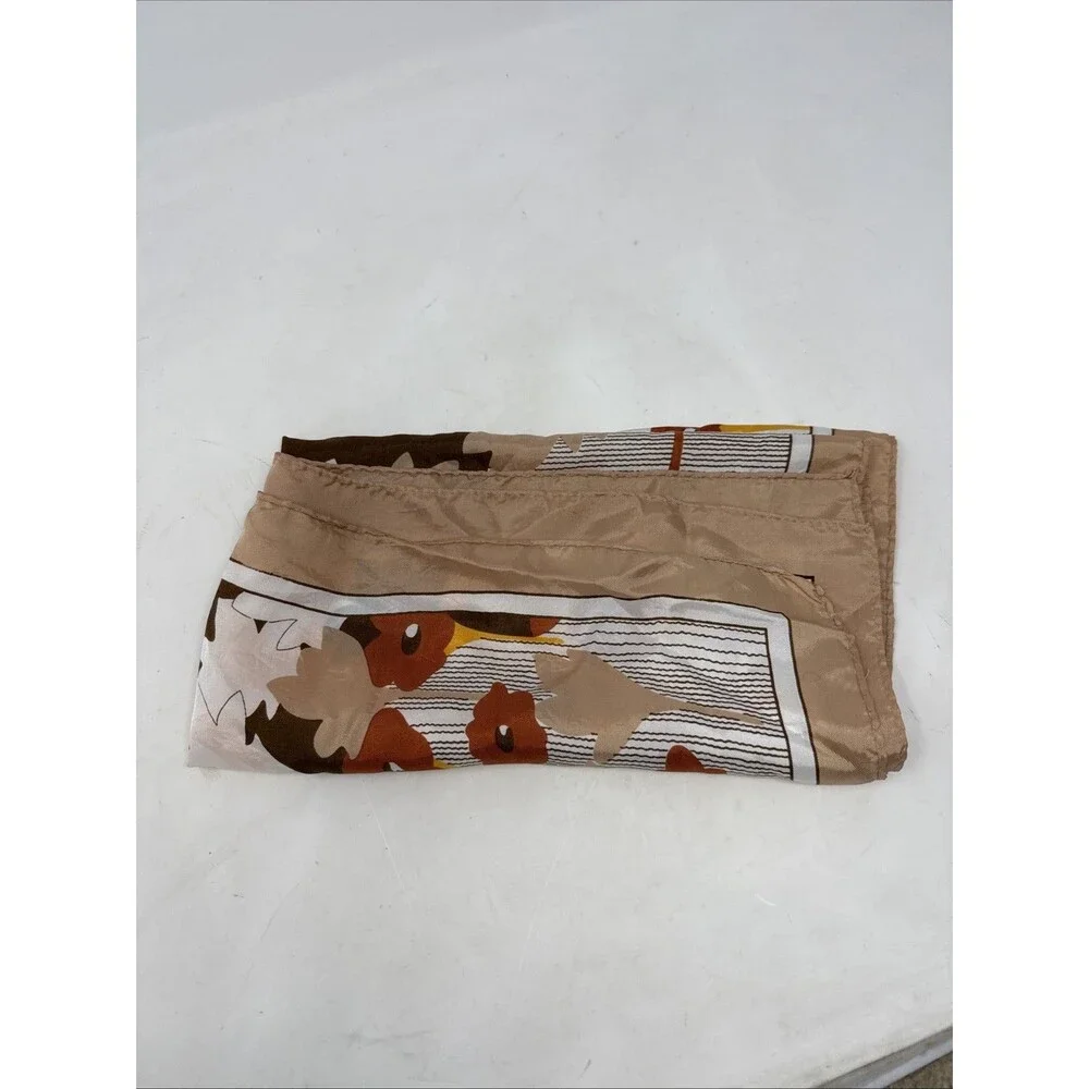 PAOLI Vintage Acetate Earthtones Floral Scarf 23